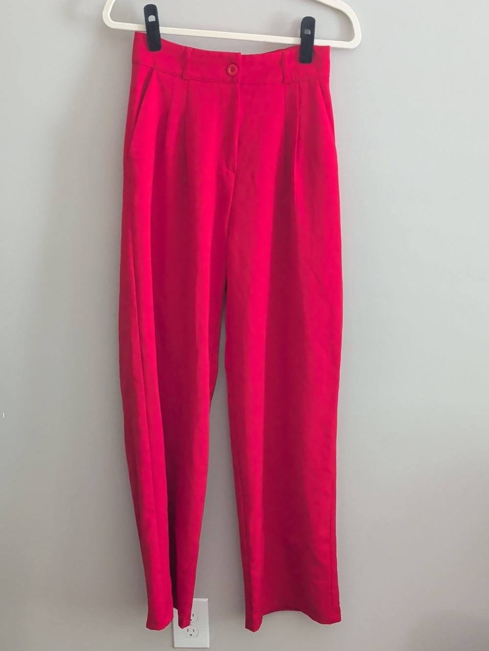 High-Waist Wide Leg Pants in Red